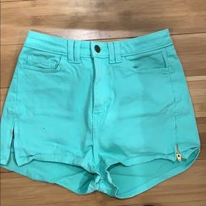 Teal High Waisted Shorts
